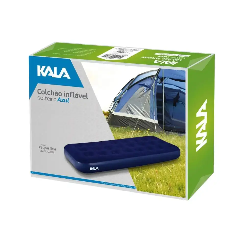 Colchão inflável de solteiro 185 x 76 x 22 CM azul Kala — fotografia 3