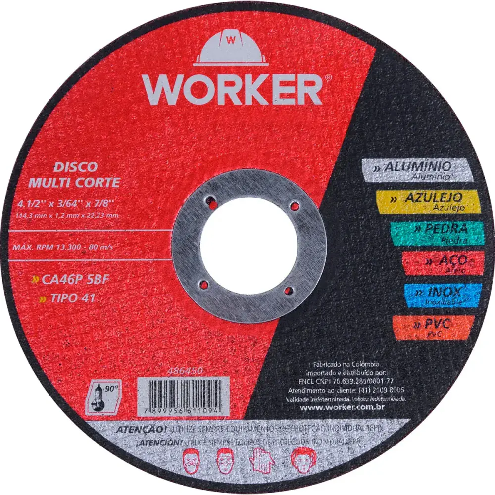 Disco de corte multiuso 4.1/2” Worker — fotografia 5