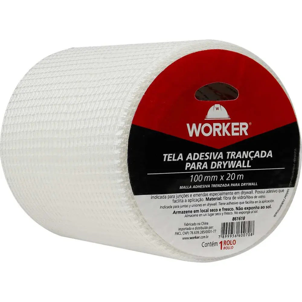 Tela adesiva drywall trancada 100MMX20M Worker — fotografia 4