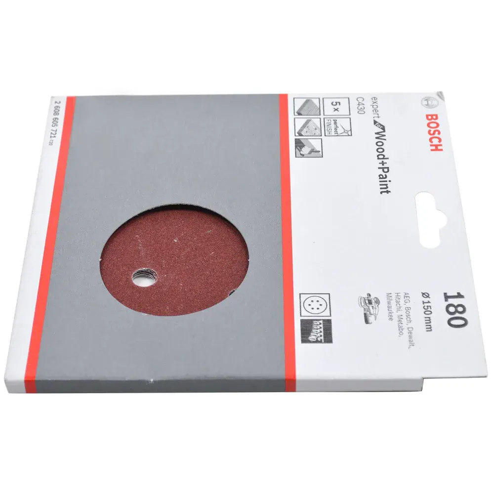 Folha de lixa C430 150MM com 5 unidades Bosch — fotografia 4
