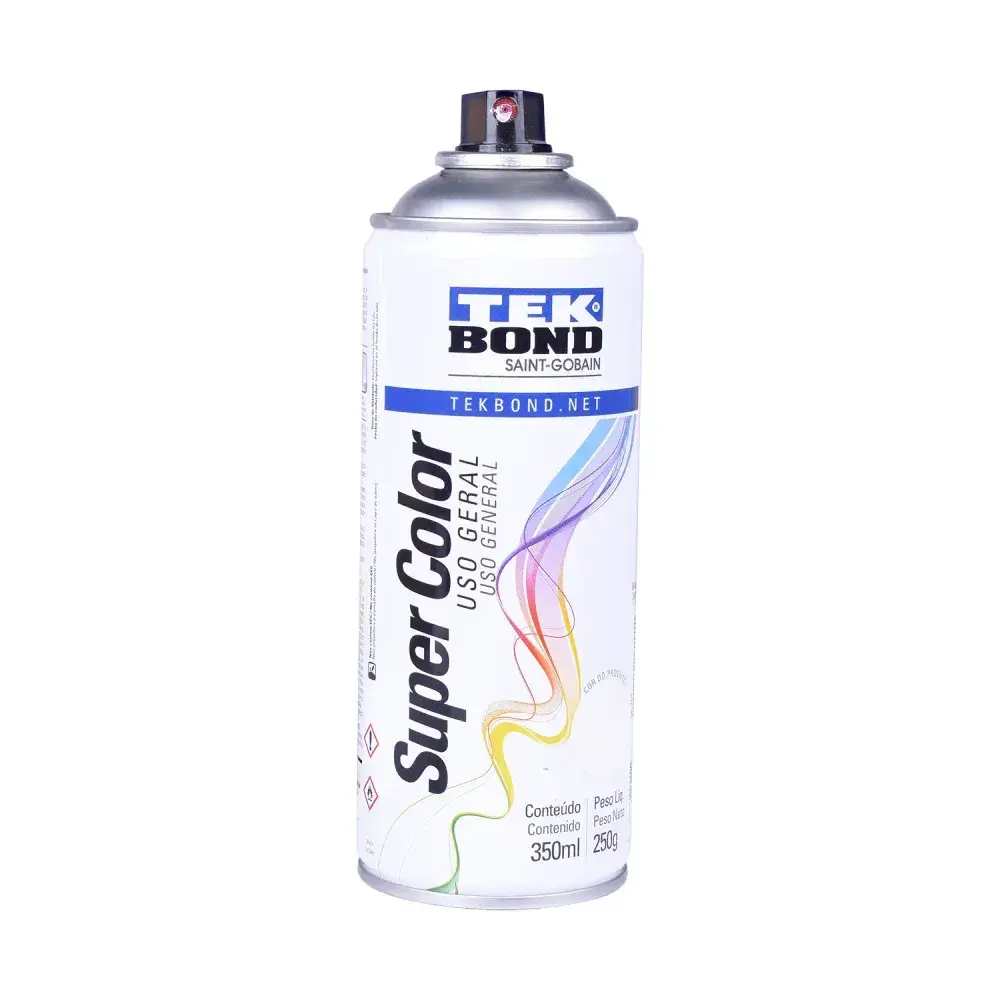 Tinta spray uso geral branco brilho 350ML Tekbond — fotografia 8