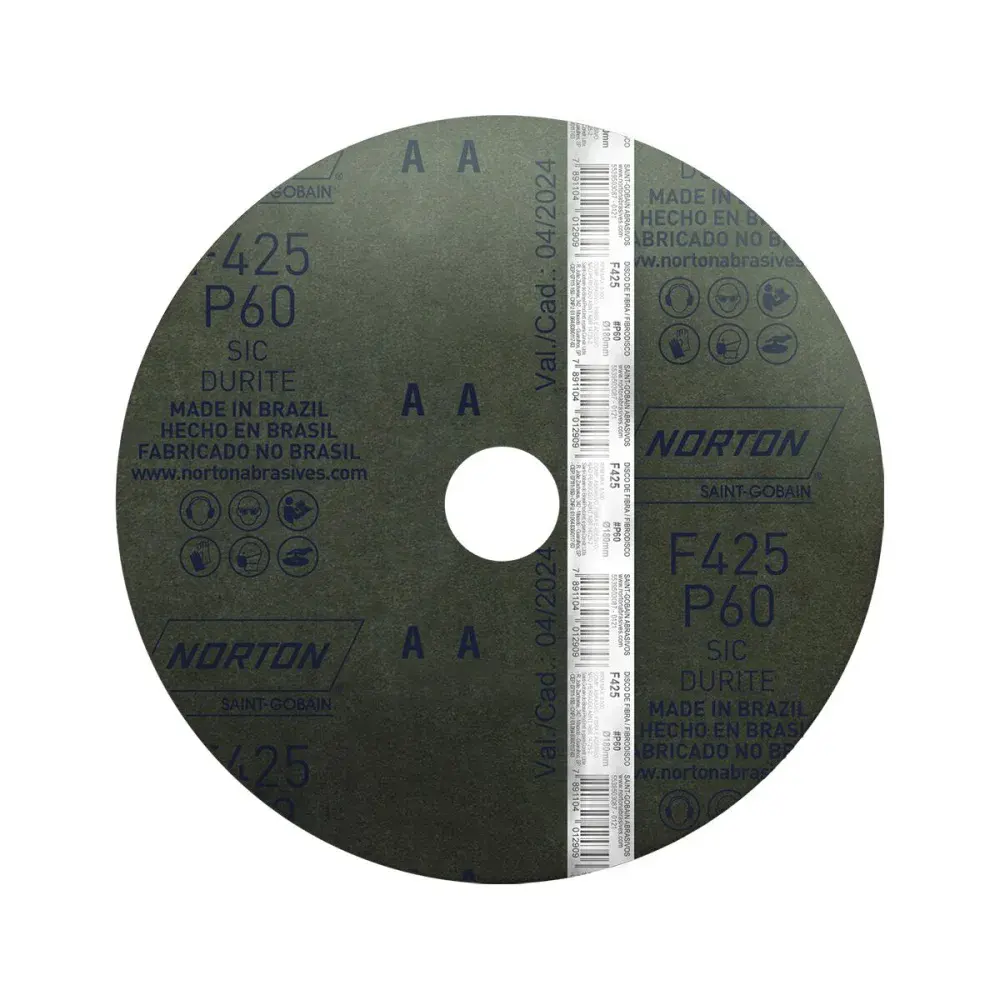 Disco fibra F425 180X22MM grão 60 Norton — fotografia de referência