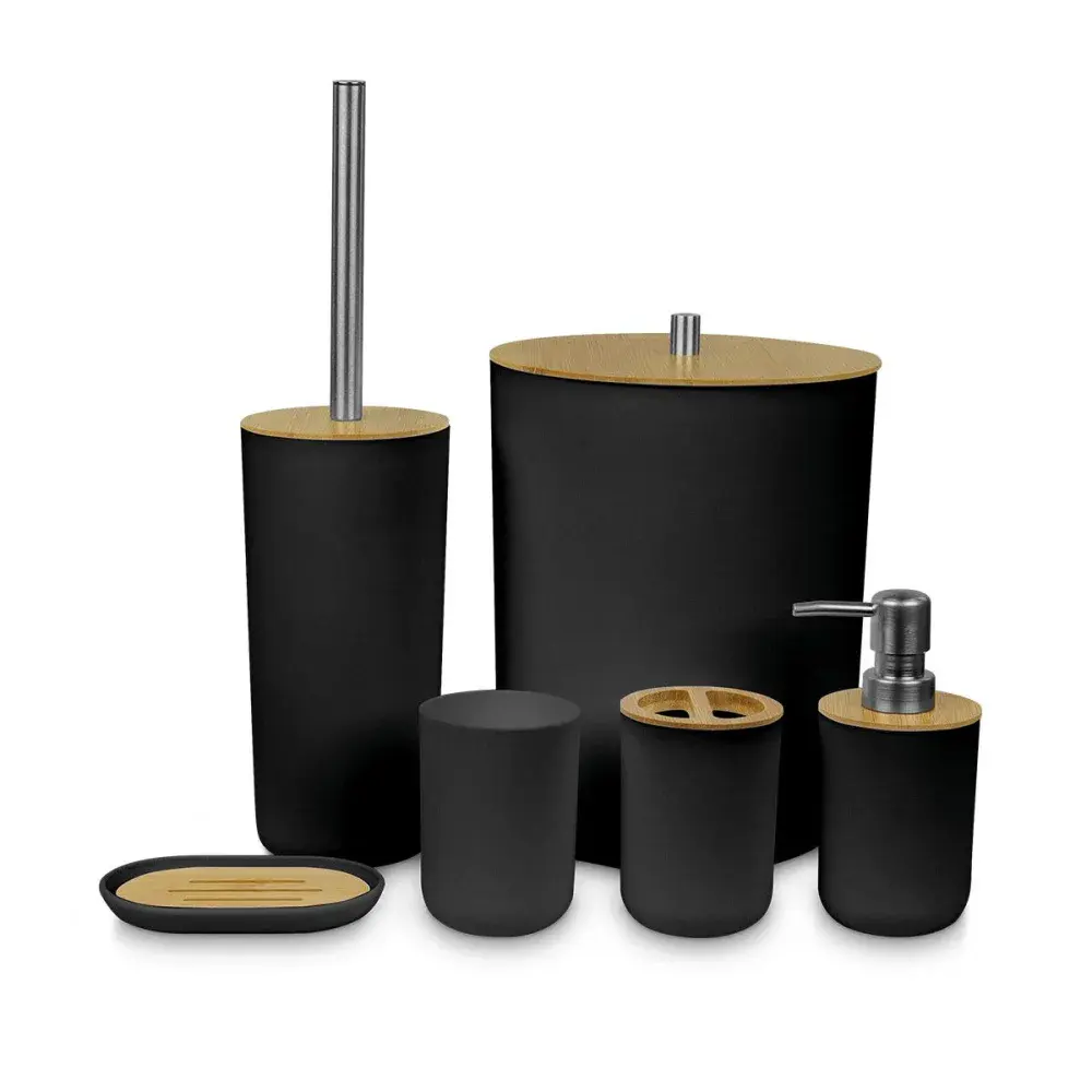 Kit acessórios para banheiro 6 peç preta Kala