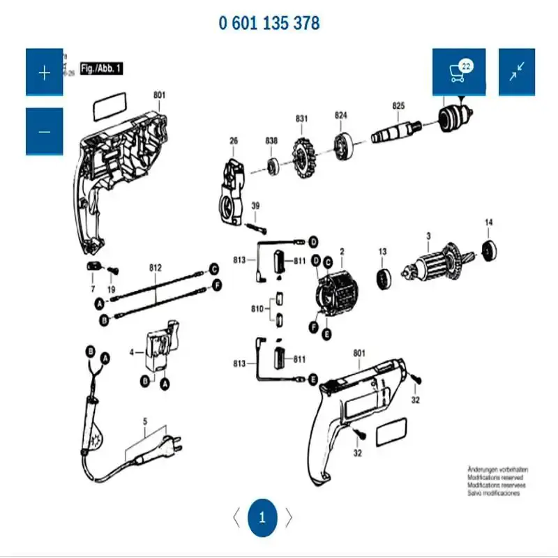 Rolamento 607DDU 2Z/C3 com blindagem para ferramentas 1600900024 Bosch — fotografia 3