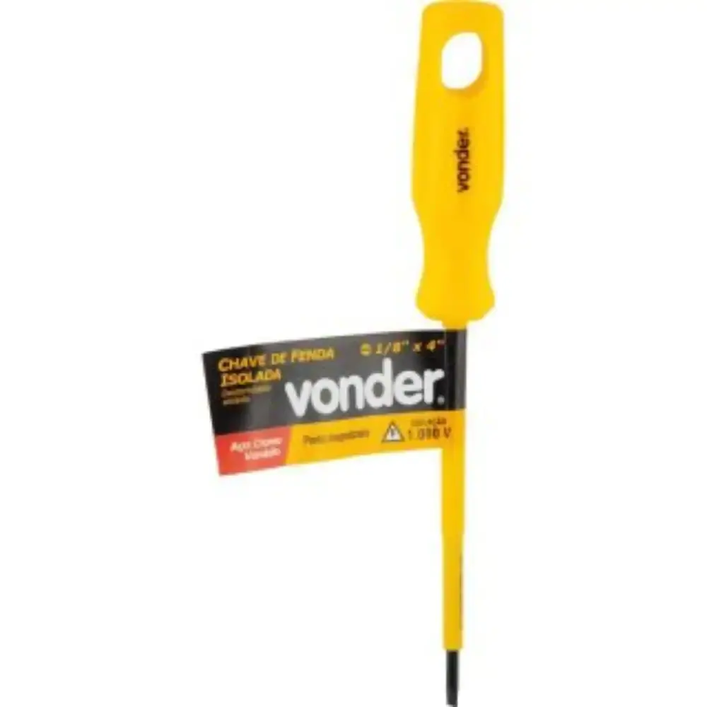Chave de Fenda 1/8 x 4 POL Isolada Aço Cromo Vanádio VONDER — fotografia 5