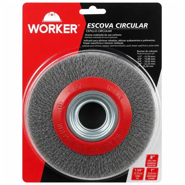 Escova circular ondulada em aço 8”.1/4 Worker — fotografia 9