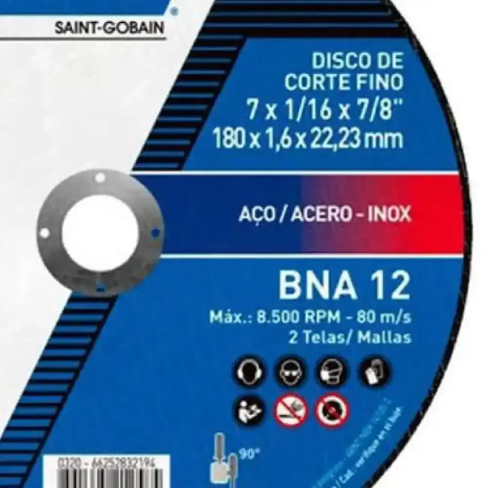 Disco de Corte para Metal e Inox 7 POL x 1.6 MM BNA 12 NORTON — fotografia 4