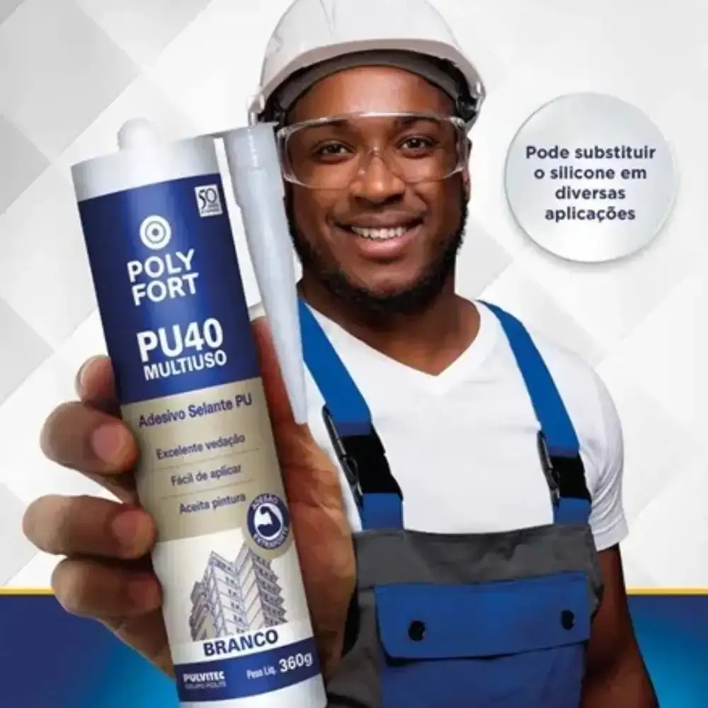 Adesivo selante multiuso 360G branco polyfort PU40 Pulvitec — fotografia 5