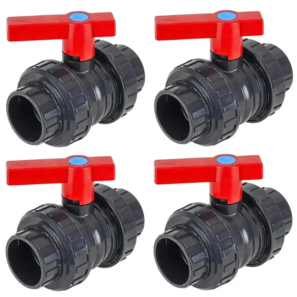 Válvula Esfera 50 mm em PVC para Piscinas com 4 Unidades FLUIDRA — fotografia de referência