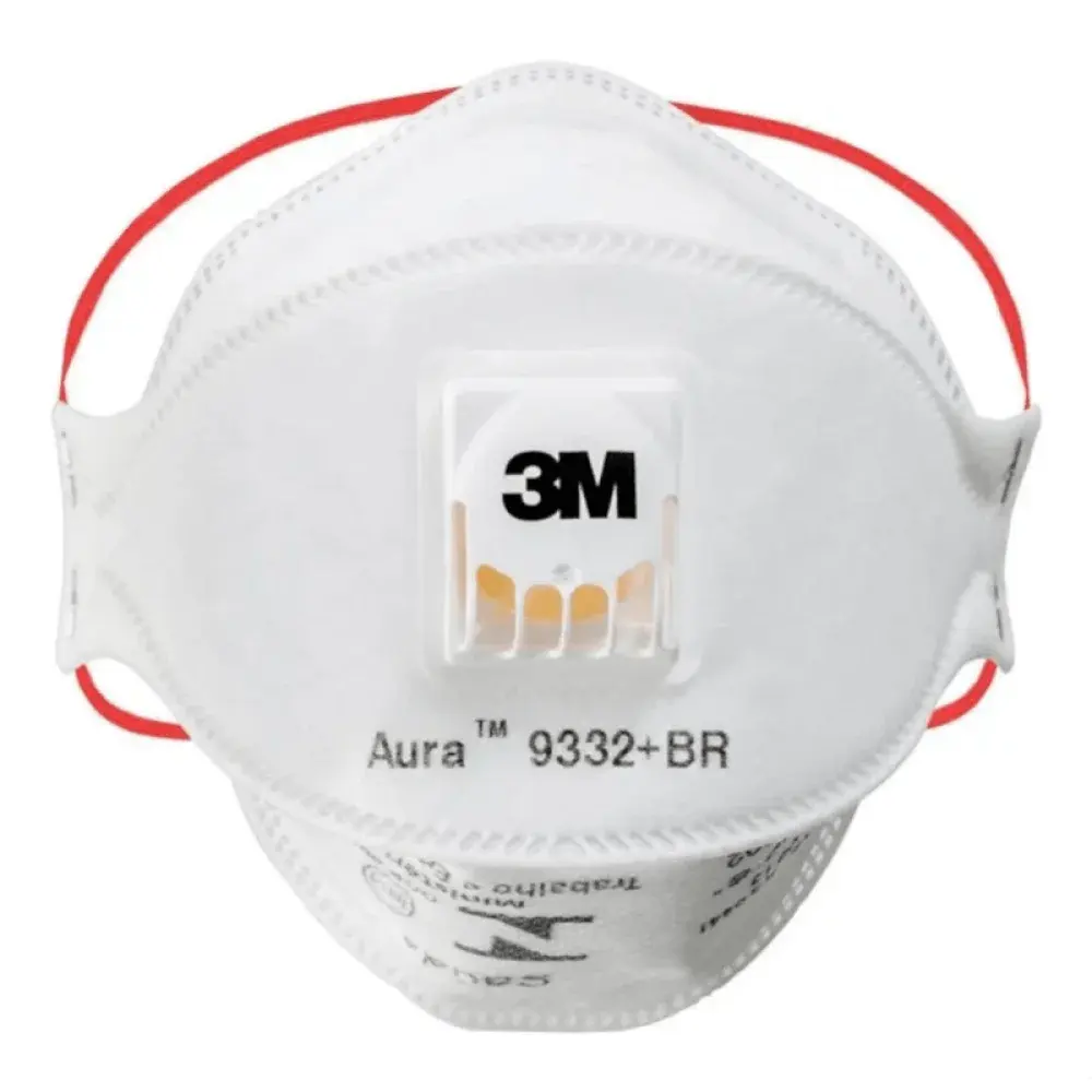 Respirador descartável PFF-3 aura 9332 com válvula 3M — fotografia de referência
