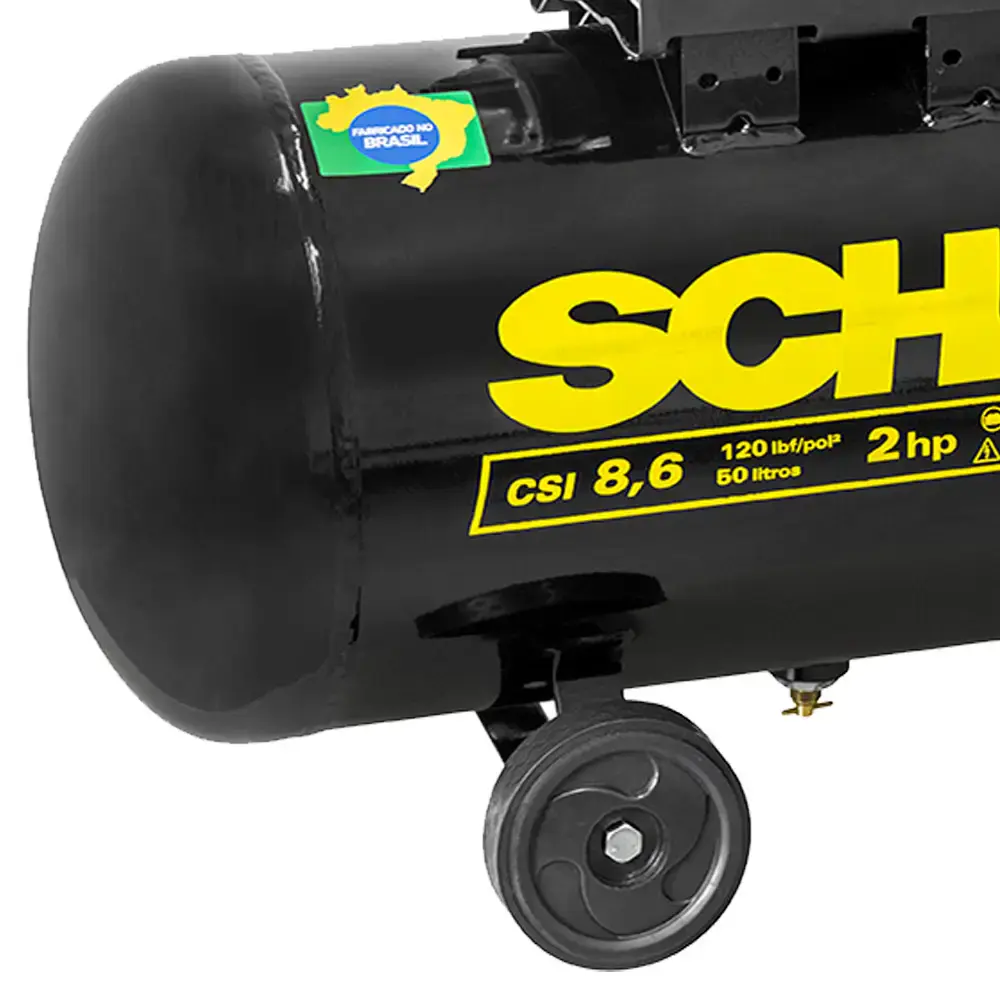 Compressor de ar 2,0 HP 8,6 pés 50 litros pratiko CSI 8,6/50 Schulz 110 V — fotografia 3