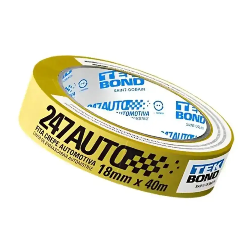 Fita Crepe 24 MM x 40 Metros Automotiva Amarela TEKBOND TEK Bond — fotografia 3