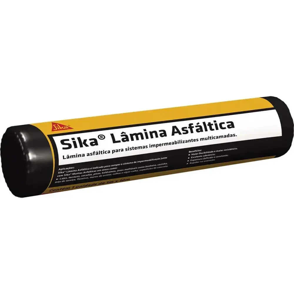 Lâmina asfáltica sem alumínio 1X10MM Sika — fotografia 2