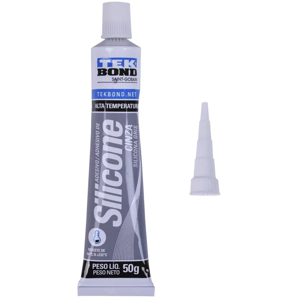 Silicone de alta temperatura cinza blister 50GR Tekbond