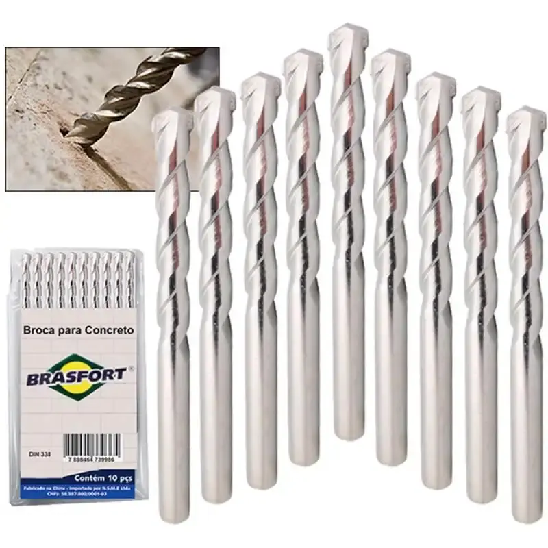 Kit 10 brocas para concreto 4 MM 7575 Brasfort — fotografia de referência
