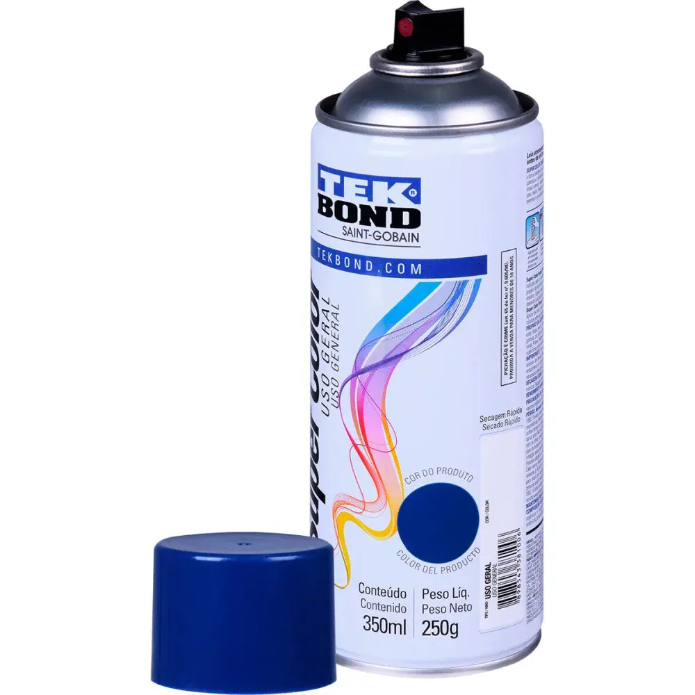 Tinta spray uso geral azul-escuro 350ML Tekbond — fotografia 2