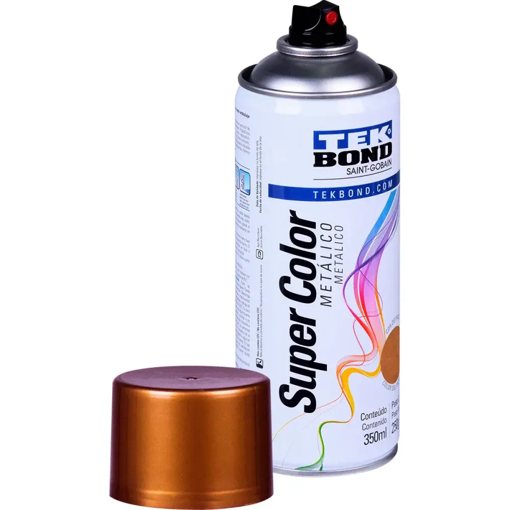 Tinta spray metálico Tekbond ouro 350ML — fotografia 2