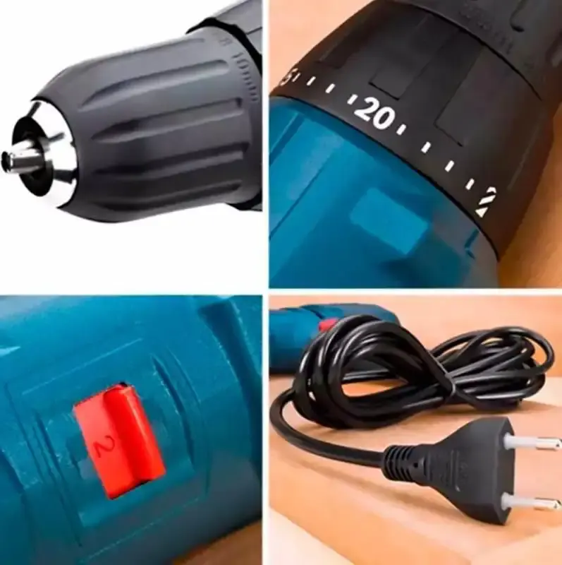 Parafusadeira e furadeira elétrica 3/8 POL 400W GSR 7-14E Bosch + kit de brocas 5 peç 110 V — fotografia 4