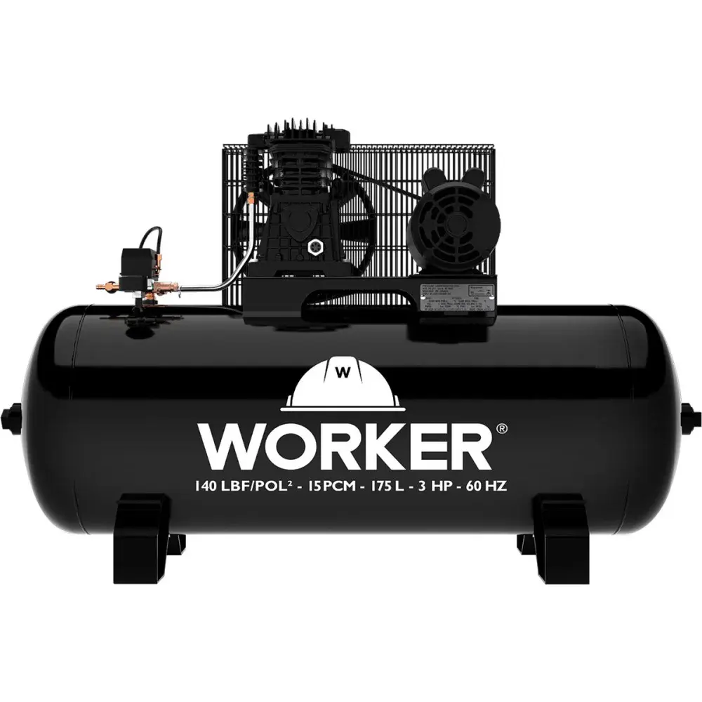 Compressor de ar profissional 3HP monofásico 127/220V Worker — fotografia de referência