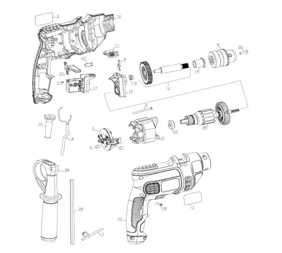Interruptor para furadeira TM650 120V black&decker — fotografia de referência