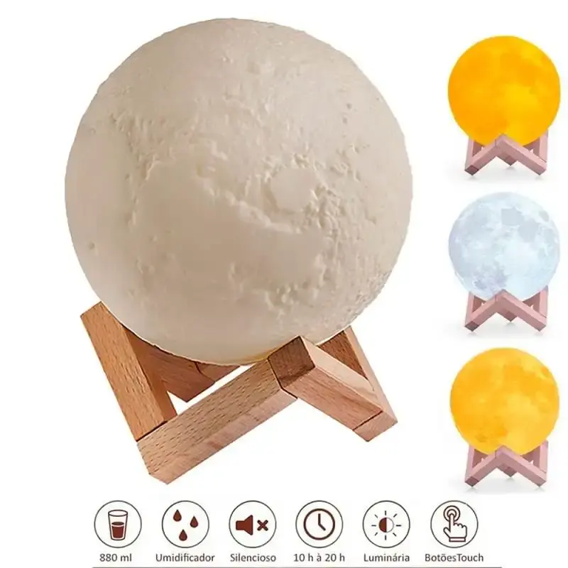 Umidificador e luminária formato lua UMI-005 Western — fotografia de referência