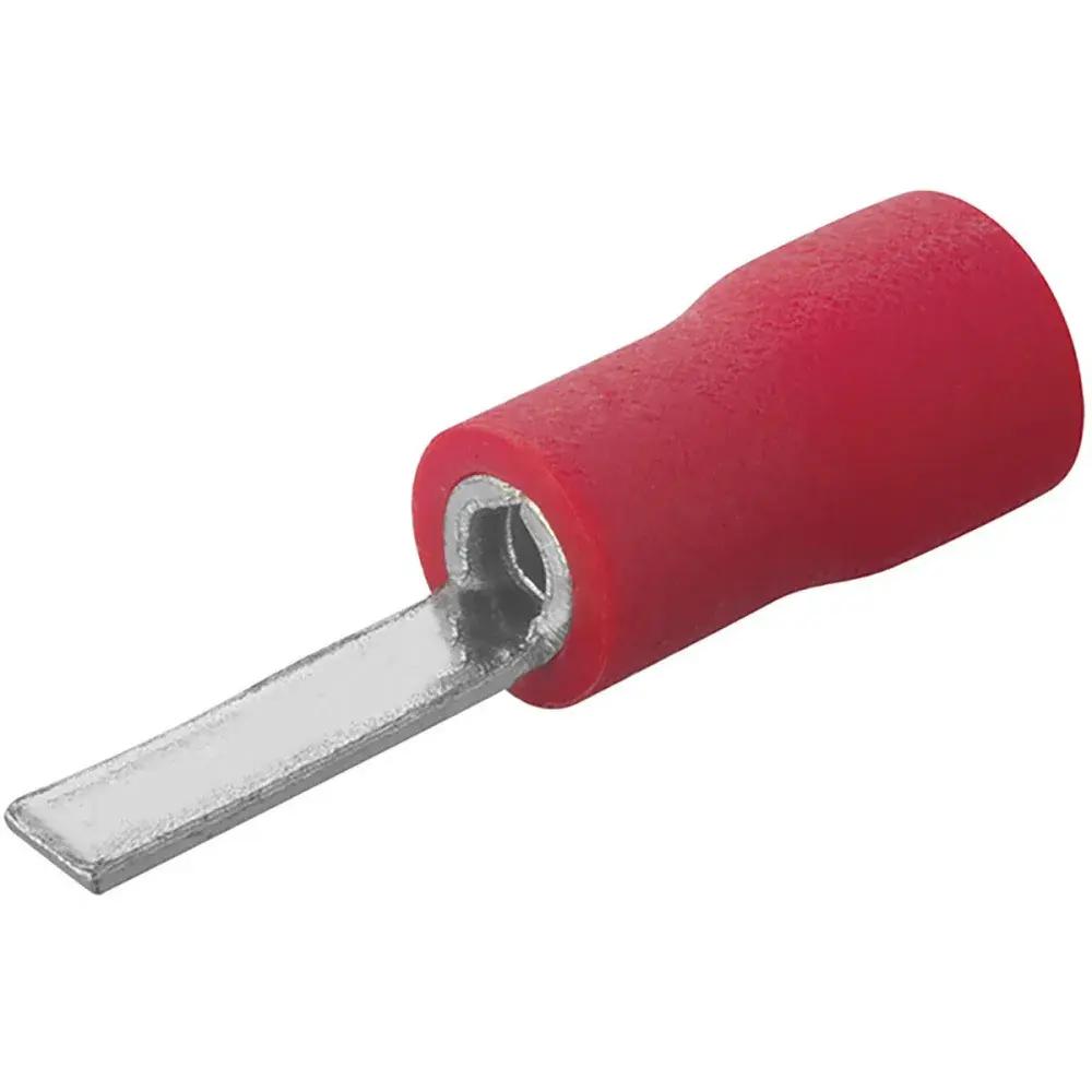 Terminal pré-isolado pino plano 0,5-1,5 vermelho Liege — fotografia de referência