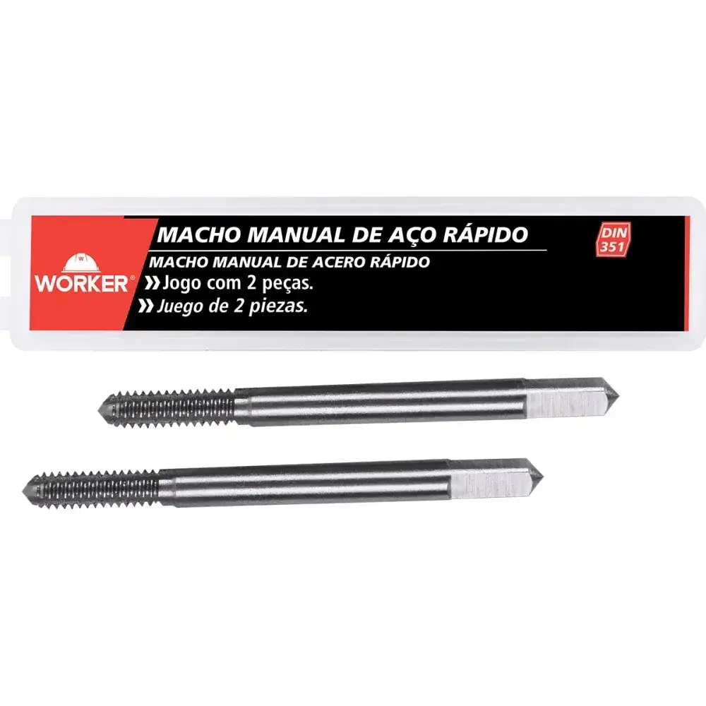 Jogo macho manual DIN351 bsw 1/8 2 peç Worker — fotografia 7