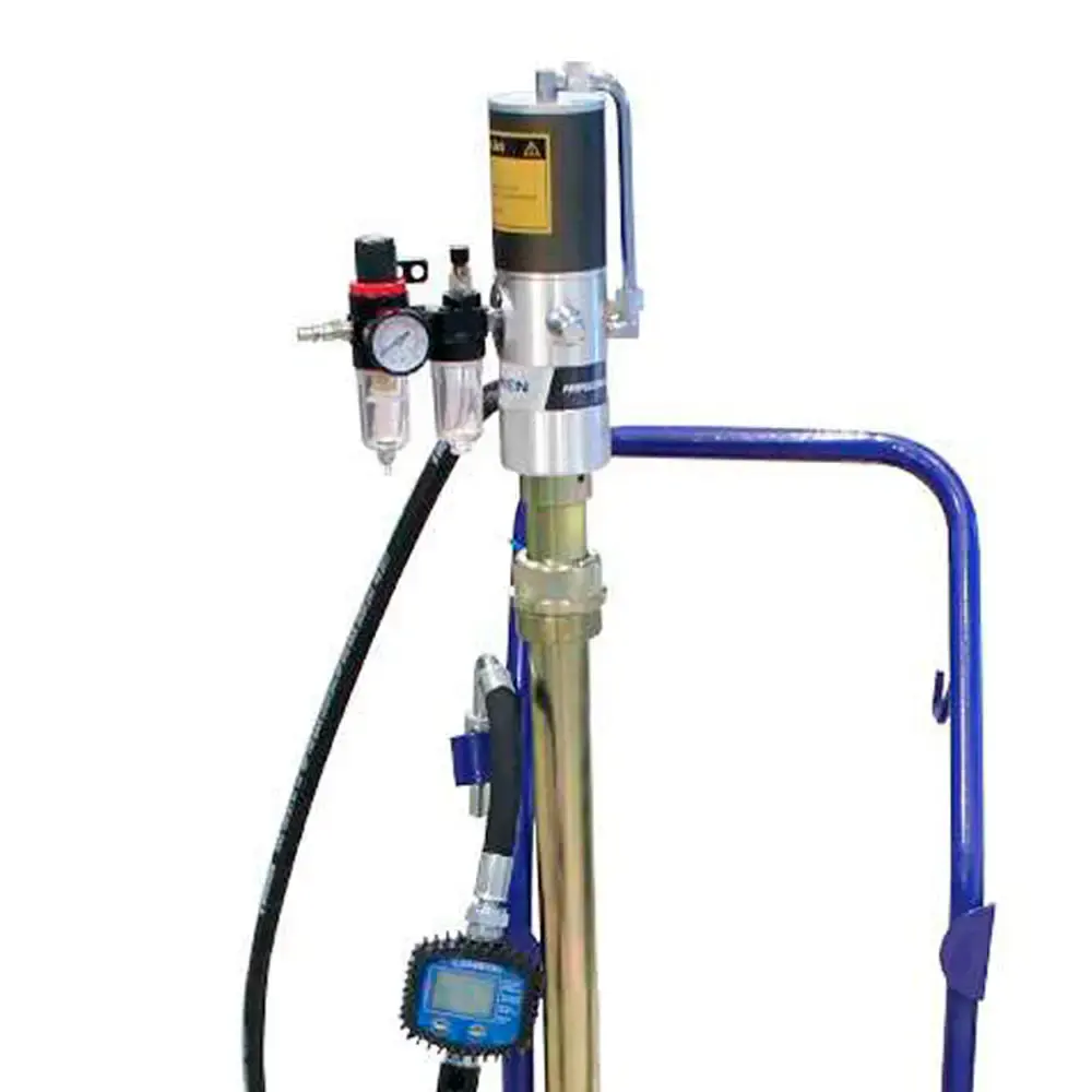 Kit bomba propulsora pneumática para óleo com mangueira 10M medidor e carrinho 8999 Bremen — fotografia 5