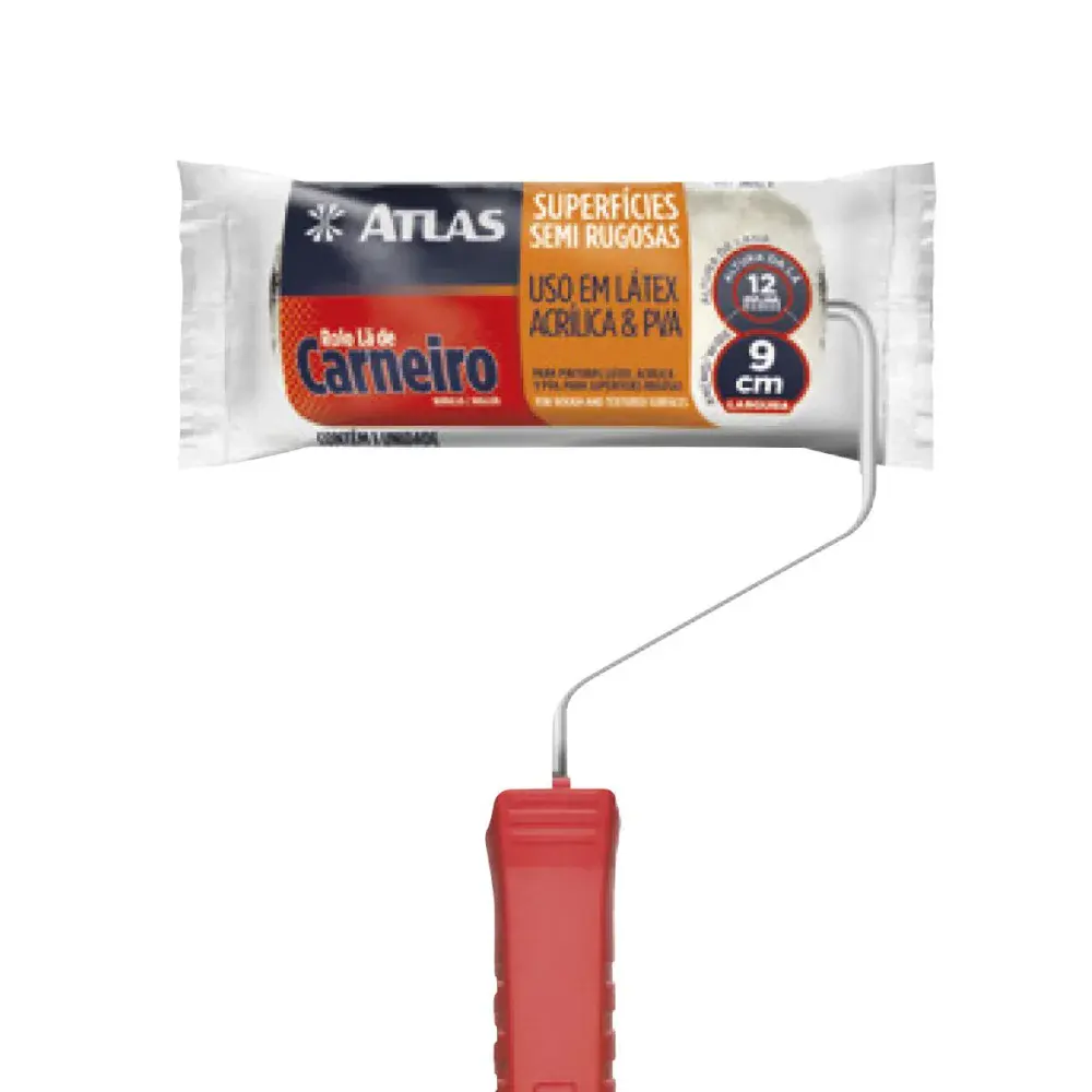 Rolo lã carneiro Atlas nat 9CM 328/9 — fotografia de referência