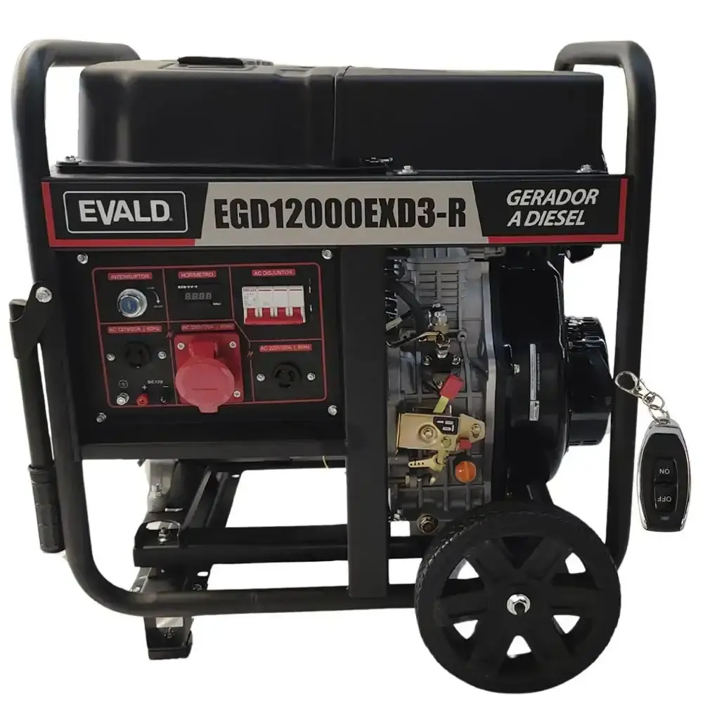 Gerador diesel 11,25 KVA com AVR EGD12000EXD3 trifásico 220V Evald