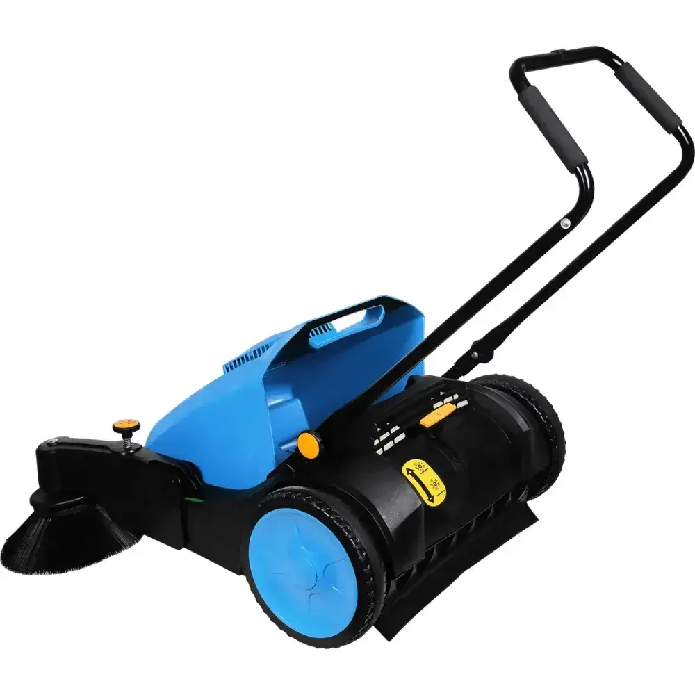 Varredeira manual para piso com 3 escovas 40L azul Kala — fotografia 8