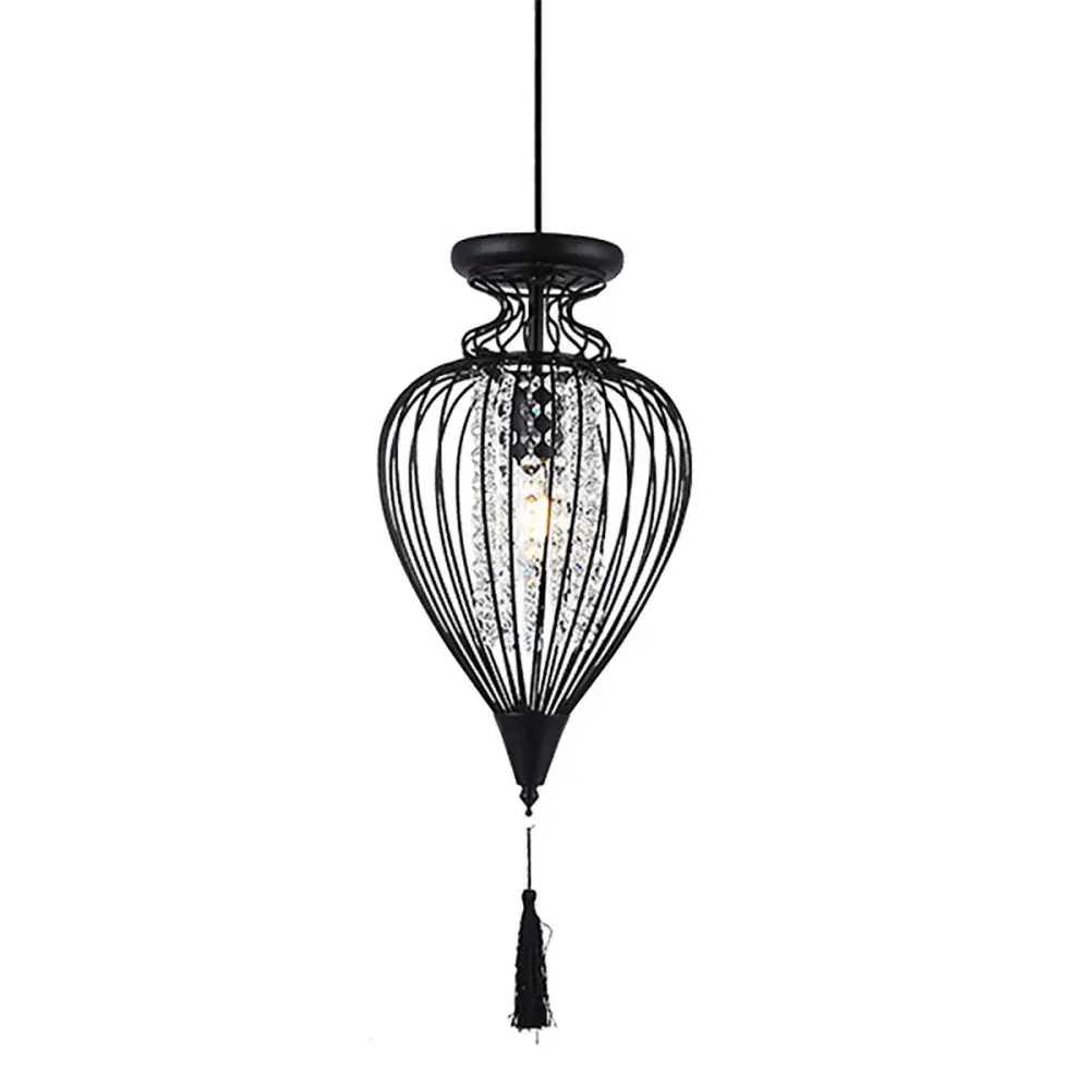 Pendente istambul m em metal e cristal preto 1XE27 40W biv Taschibra