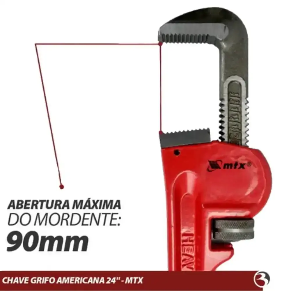 Chave grifo 24 POL heavy duty industrial MTX — fotografia 3