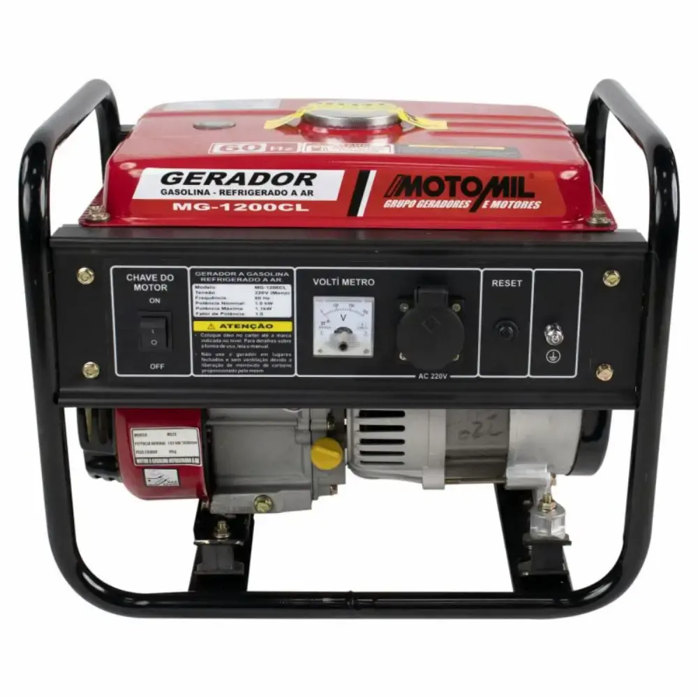 Gerador gasolina MotoMil 1,2 KVA MG1200CL 21244.9 monofásico 110 V — fotografia de referência