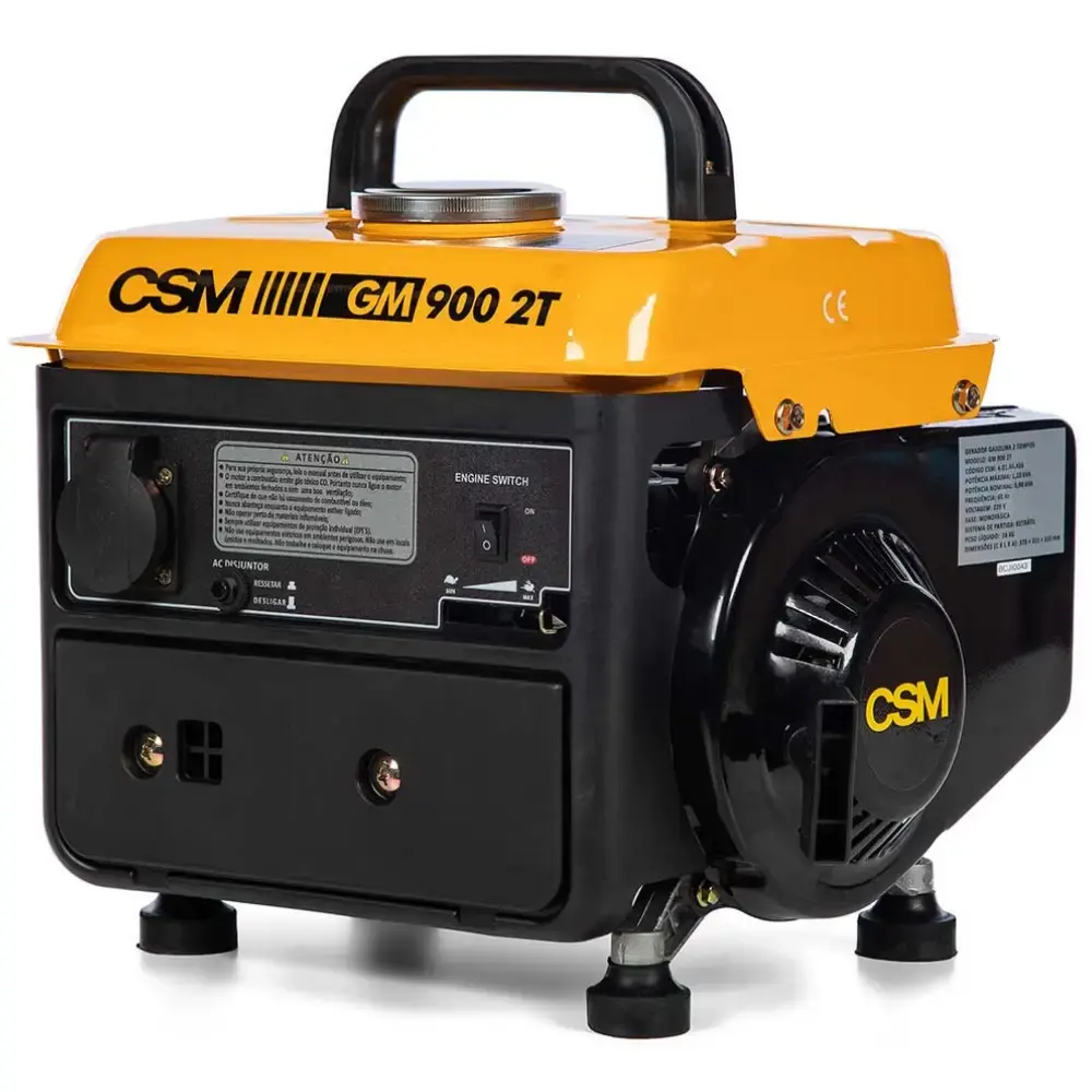 Gerador a gasolina 0,90 KVA 2 tempos monofásico GM-900 CSM 220 V — fotografia de referência