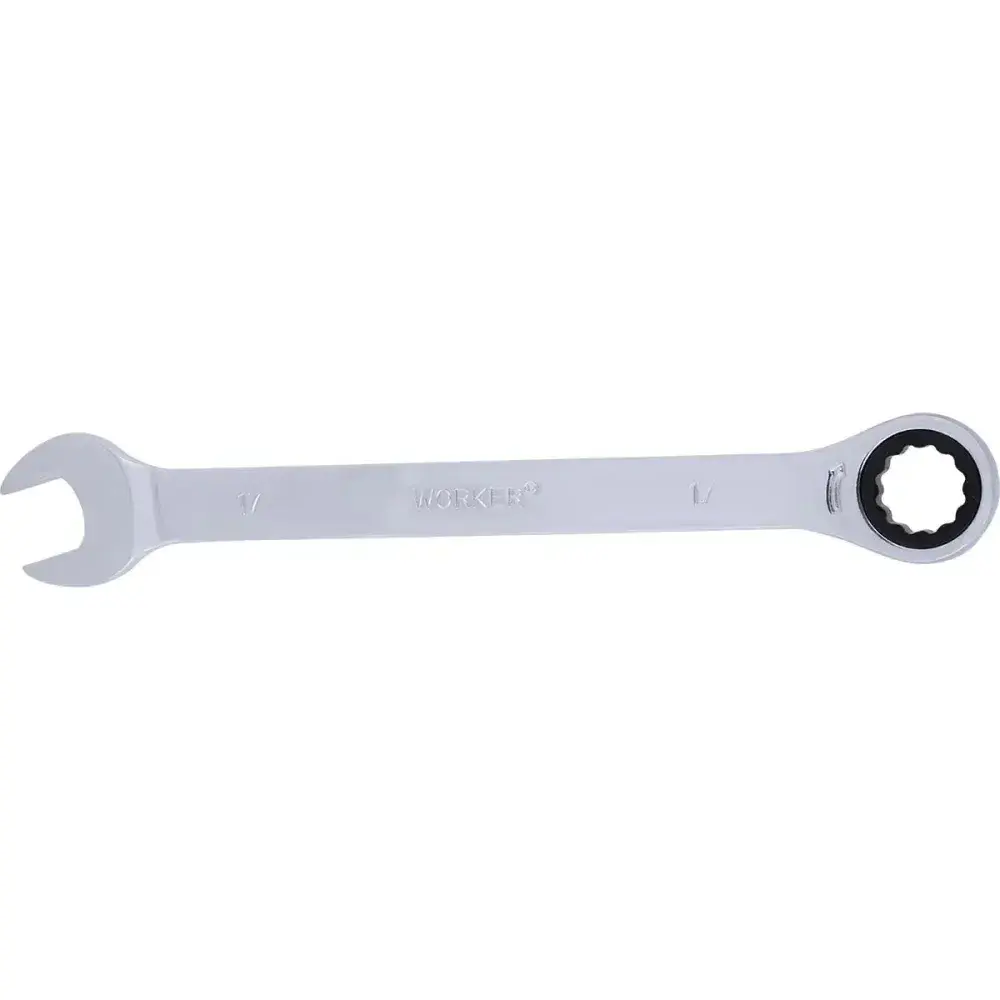 Chave combinada com catraca cromo vanádio 17MM Worker — fotografia 7
