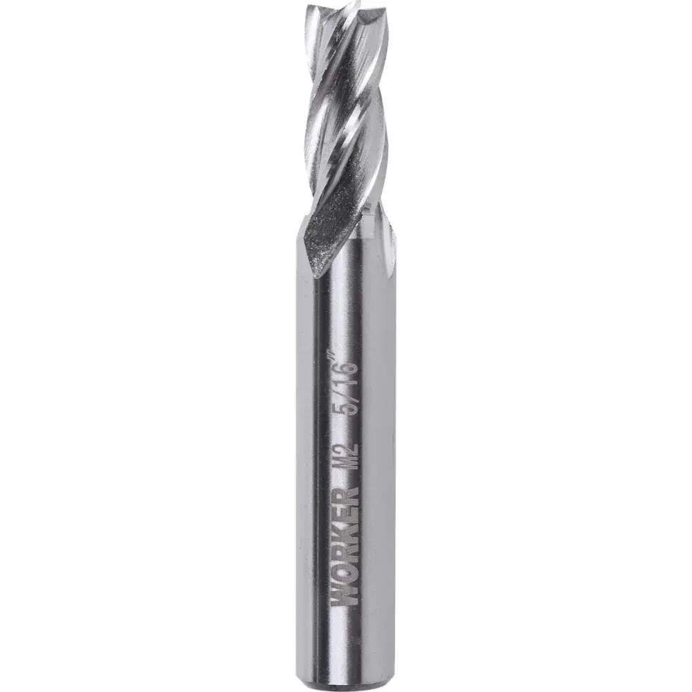 Fresa de topo reto aço rápido 5/16” haste 3/8” Worker