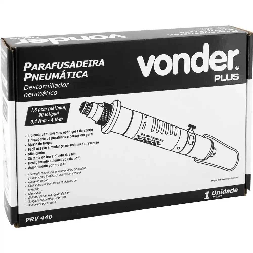Parafusadeira pneumática 4 nm 1/4 POL PRV 440 Vonder — fotografia 5