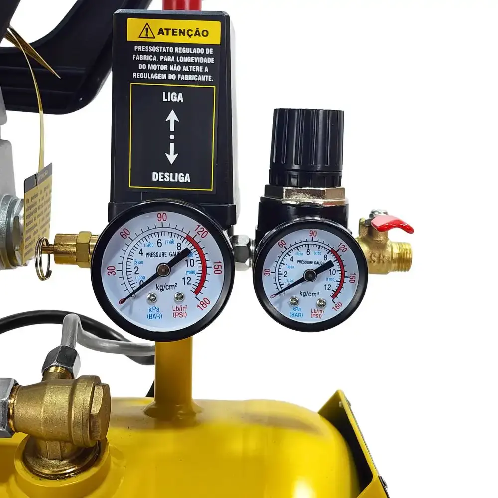 Compressor de ar 2,5HP 8 pés 22L lubrificado CP8525T com kit Tekna 110 V — fotografia 7