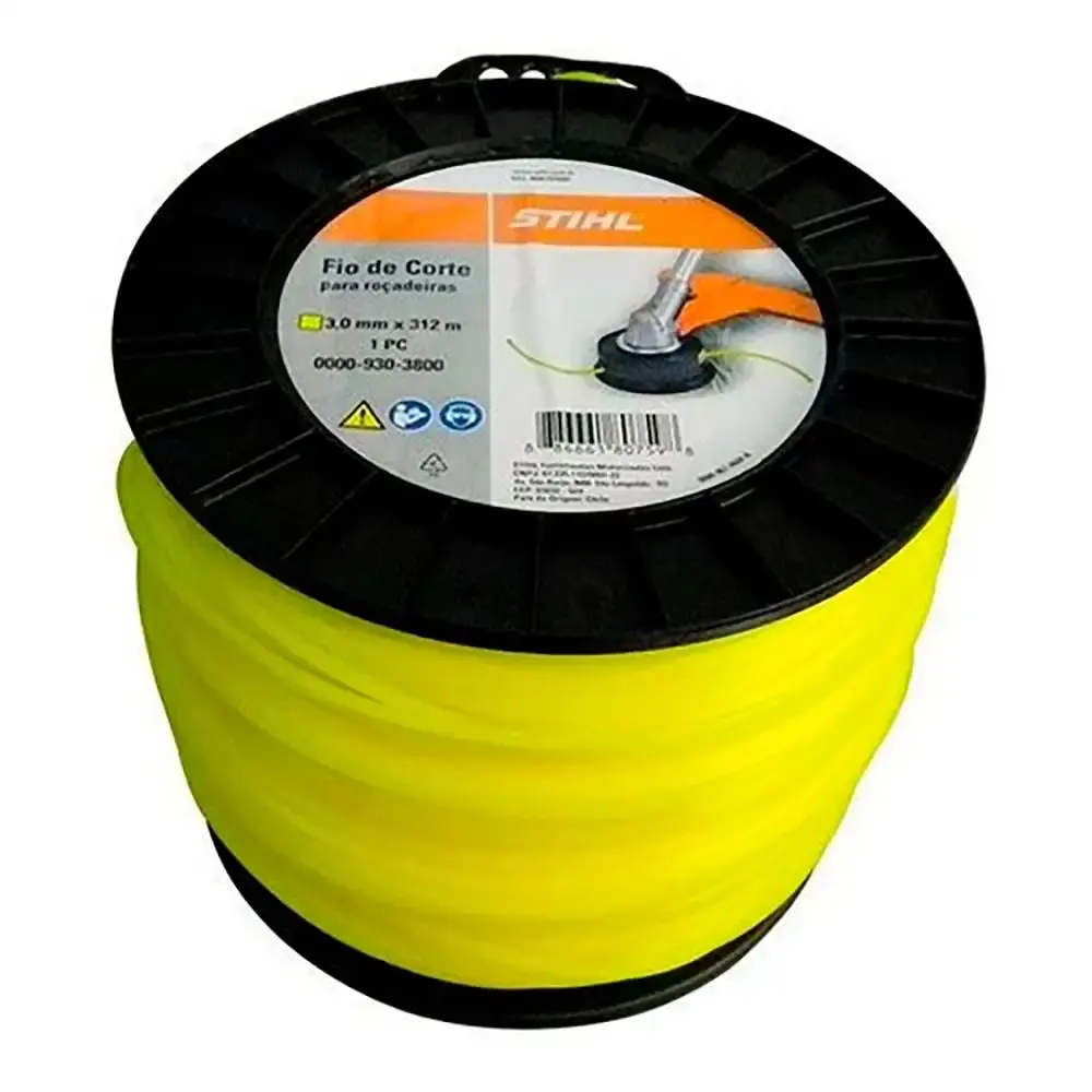Fio de nylon quadrado 3,0 MM para roçadeira stihl rolo 312 metros 00009303800 — fotografia de referência