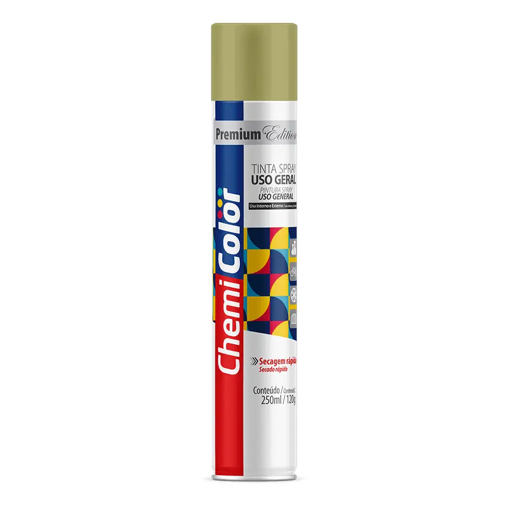 Tinta spray de uso geral 250ML/120G dourada Chemicolor — fotografia 2