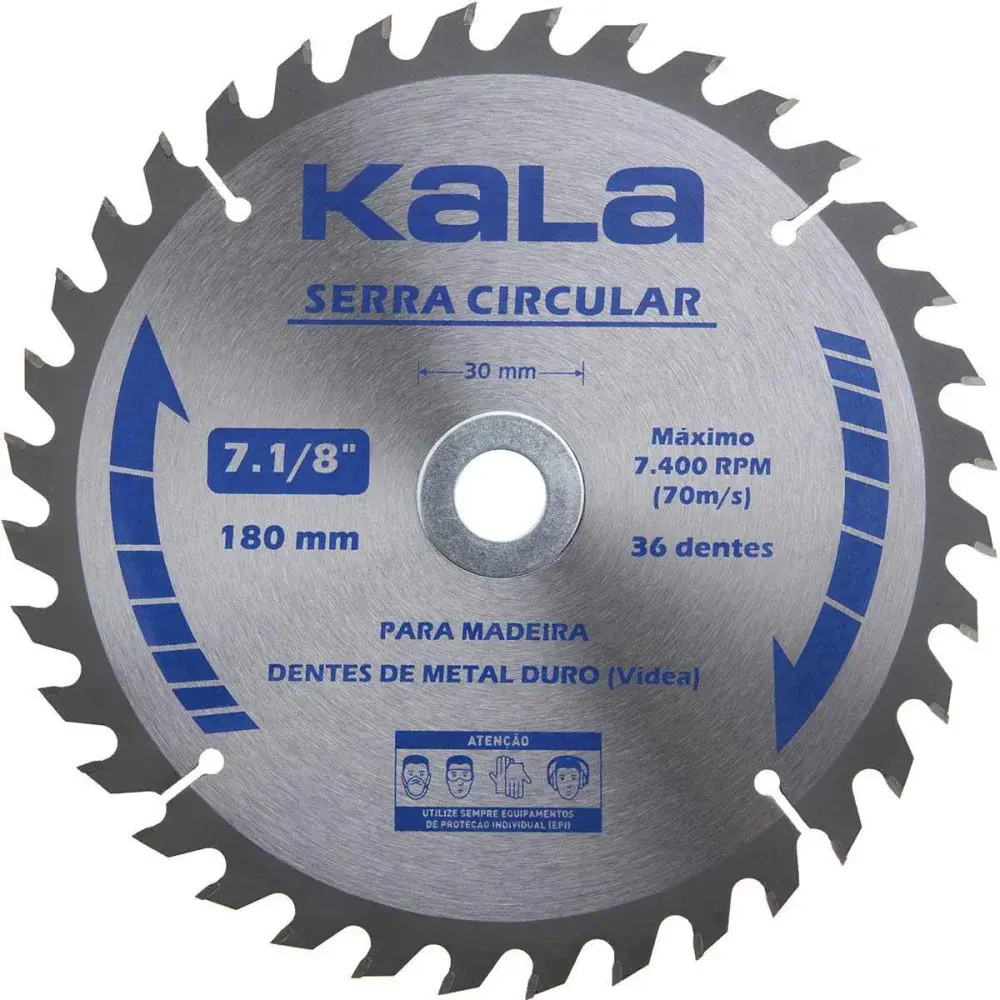 Serra circular para madeira com 36 dentes 7.1/8” Kala