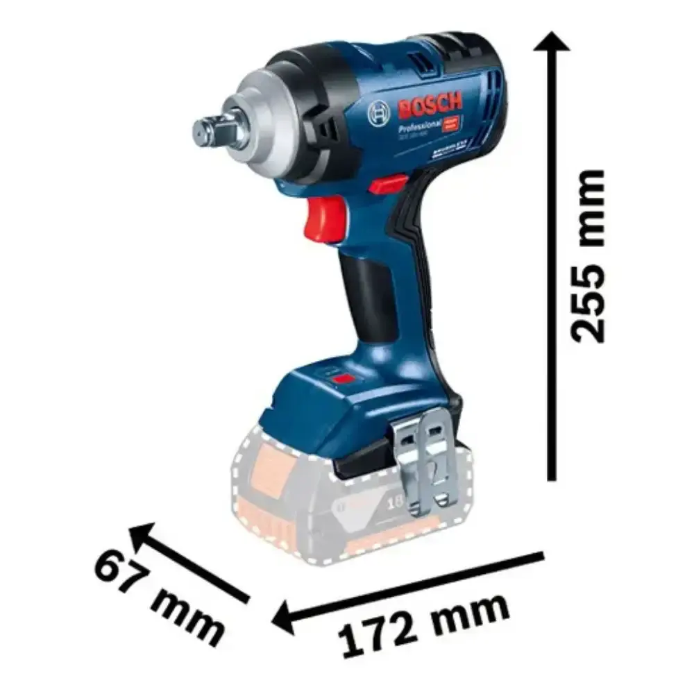 Chave de impacto a bateria 18V 400 nm 1/2 POL com 2BAT e carregador 220V GDX18V-400 Bosch — fotografia 2