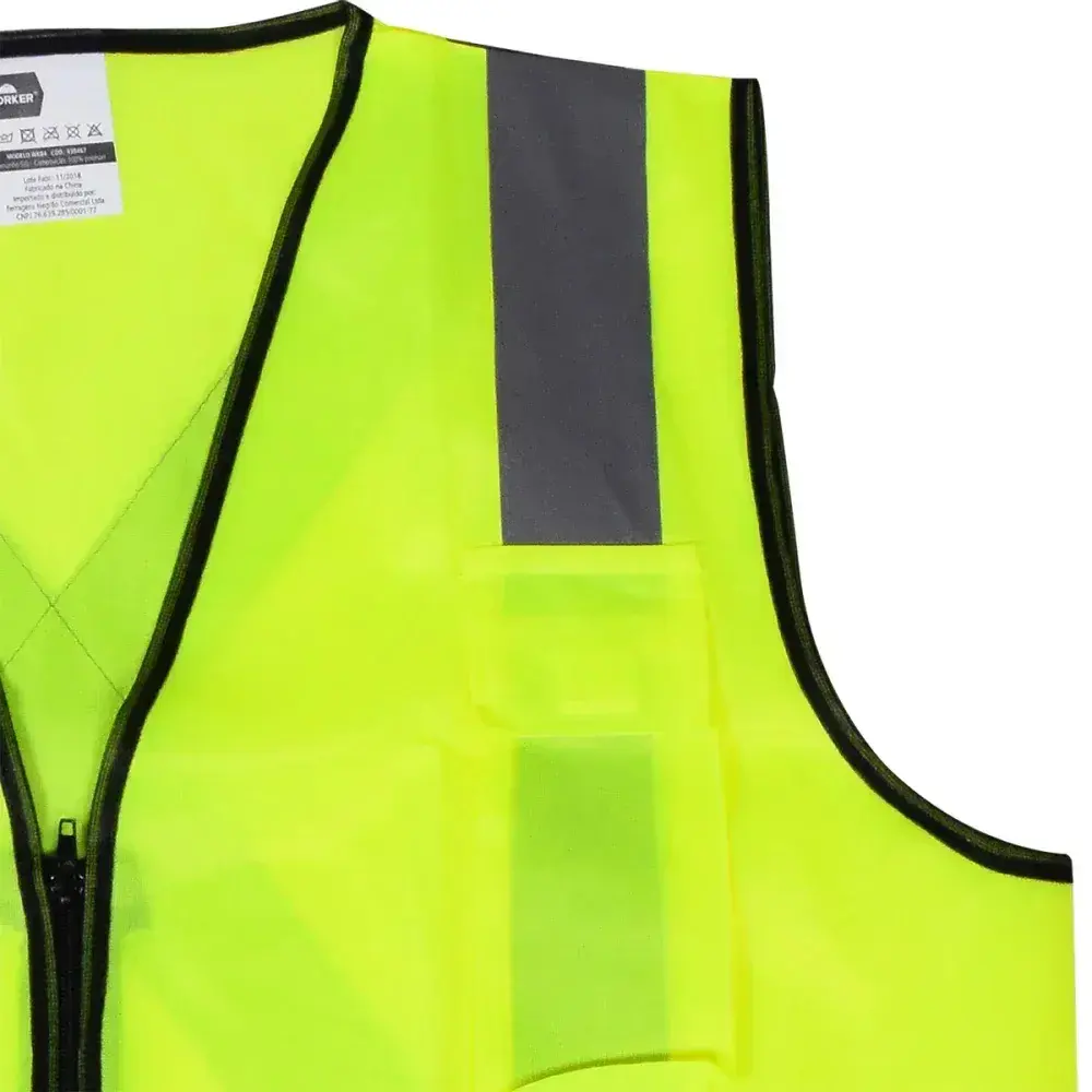 Colete refletivo amarelo com 2 bolsos tamanho gg Worker — fotografia 4