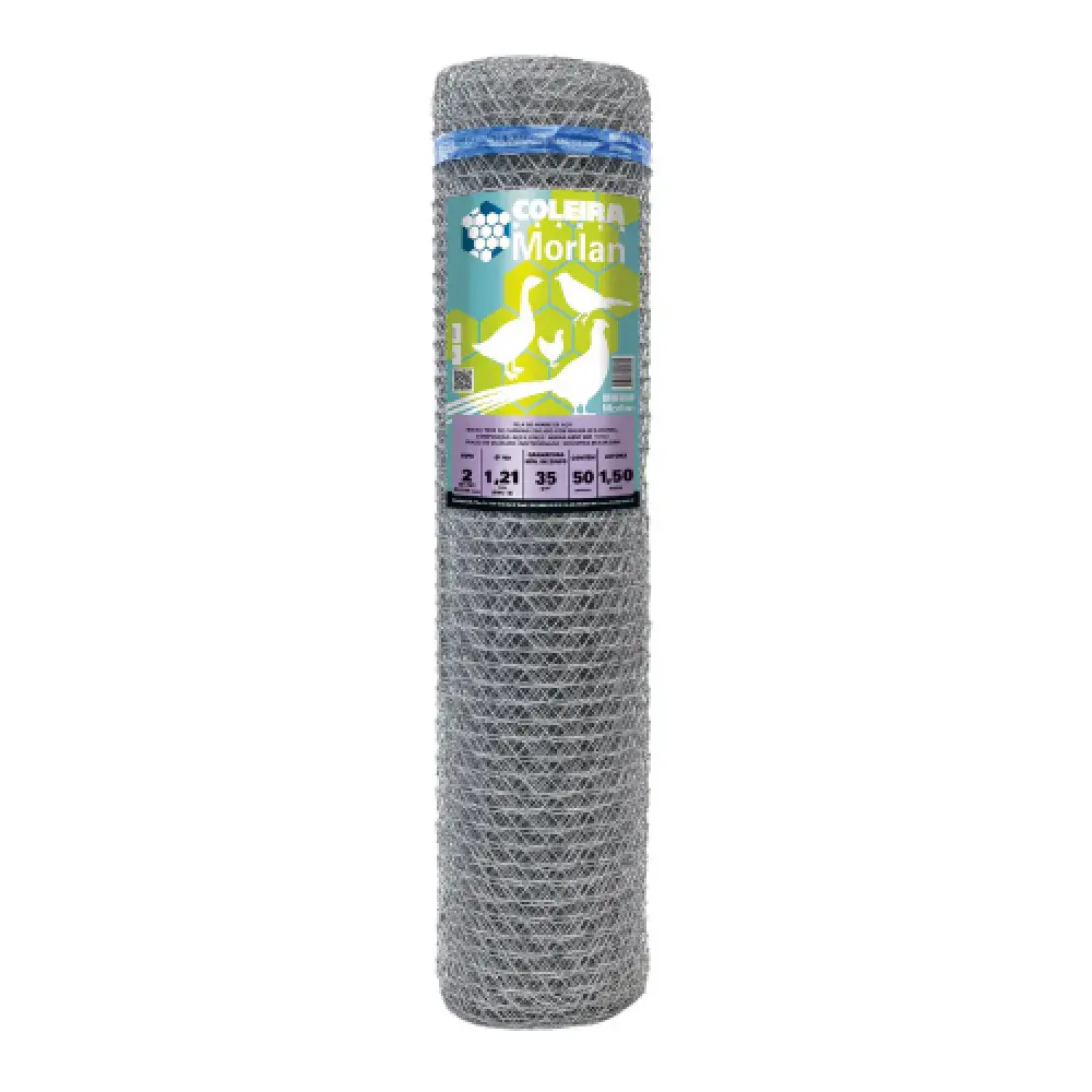 Tela galinheiro galvanizada T2 fio 18 (1,24MM) 1,50X50M Morlan — fotografia de referência