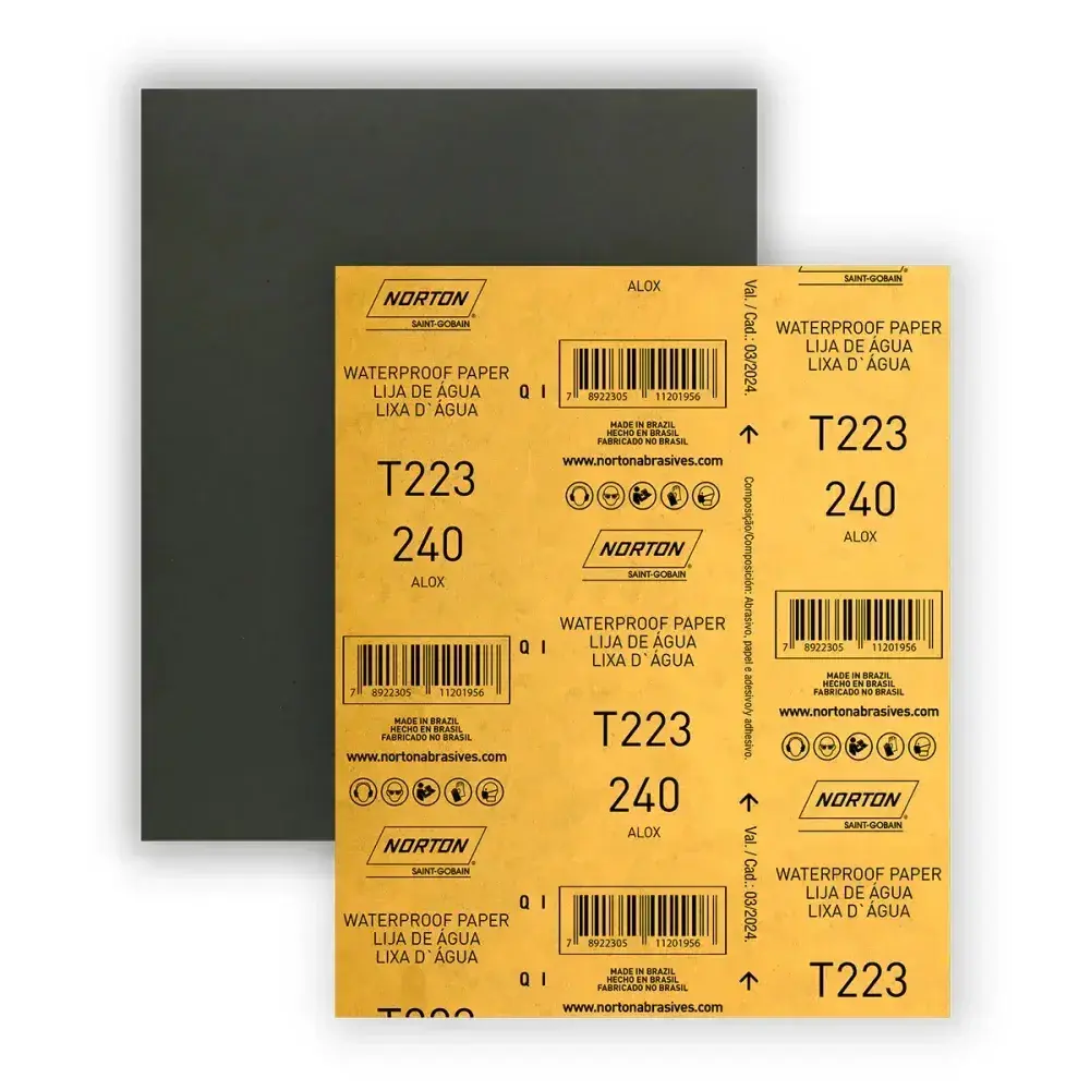 Folha de lixa de água T223 G240 225 x 275 mm Norton — fotografia 6