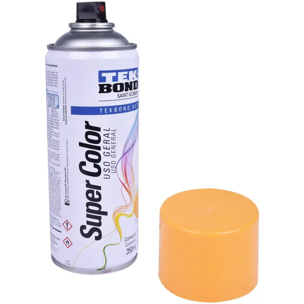 Tinta spray uso geral amarelo 350ML Tekbond — fotografia 8