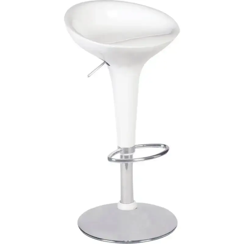 Banqueta Classic c/ Base Giratória e Ajuste de Altura Cor Branca BEL