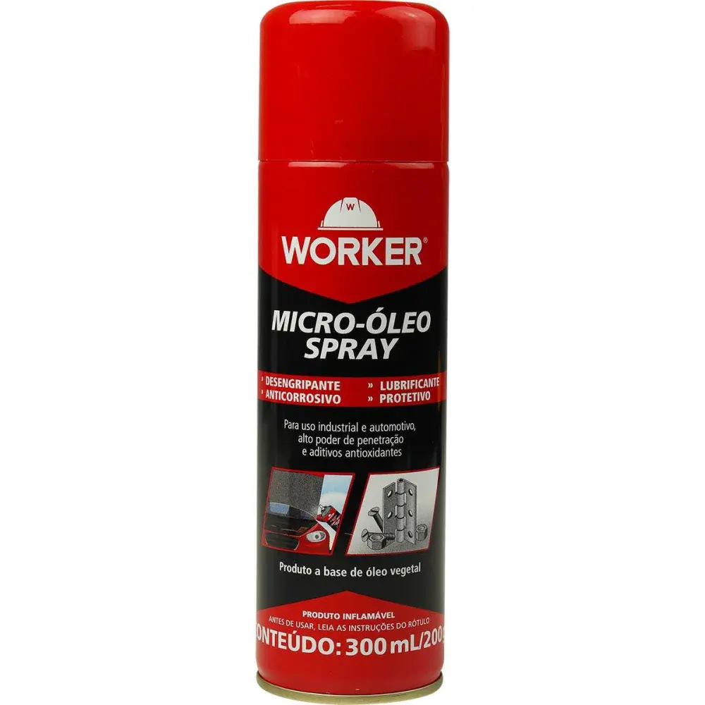 Micro óleo spray desengripante e lubrificante 300ML Worker — fotografia 2