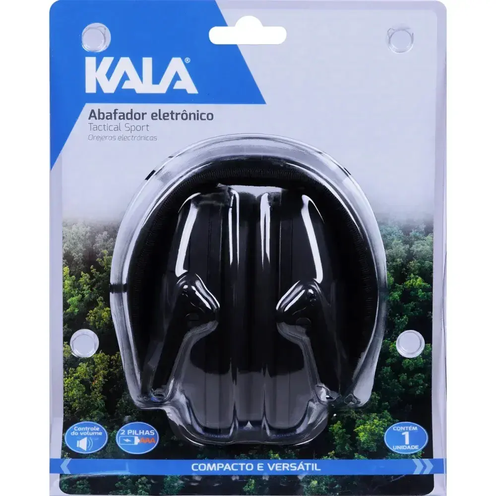 Abafador eletrônico tactical sport preto 8000HZ Kala — fotografia 8